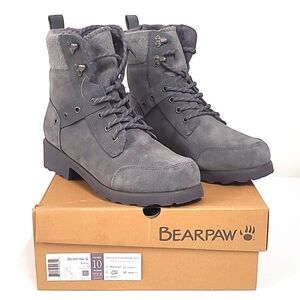 NWT Bearpaw Alicia charcoal suede winter boots size 10.